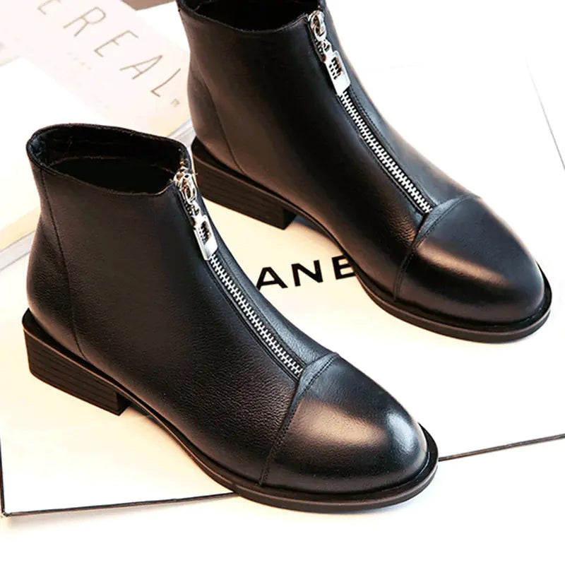 2020 Women's Chunky Heel Ankle Boots - Martin Style