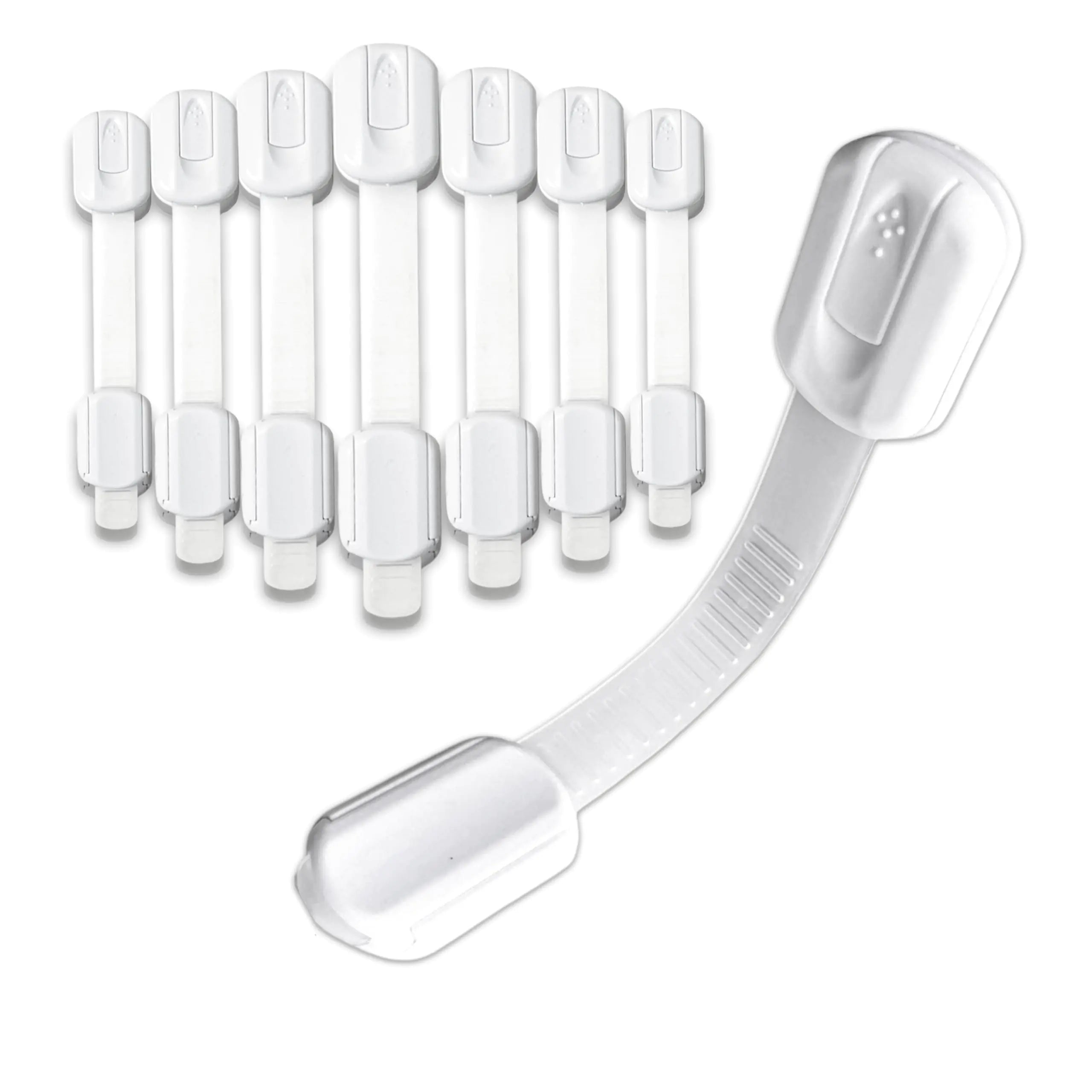 YTDSUP Baby Locks (16-Pack) Child Safety Cabinet Locks Child Safety Drawer Cupboard Oven Refrigerator Adhesive Locks(White)