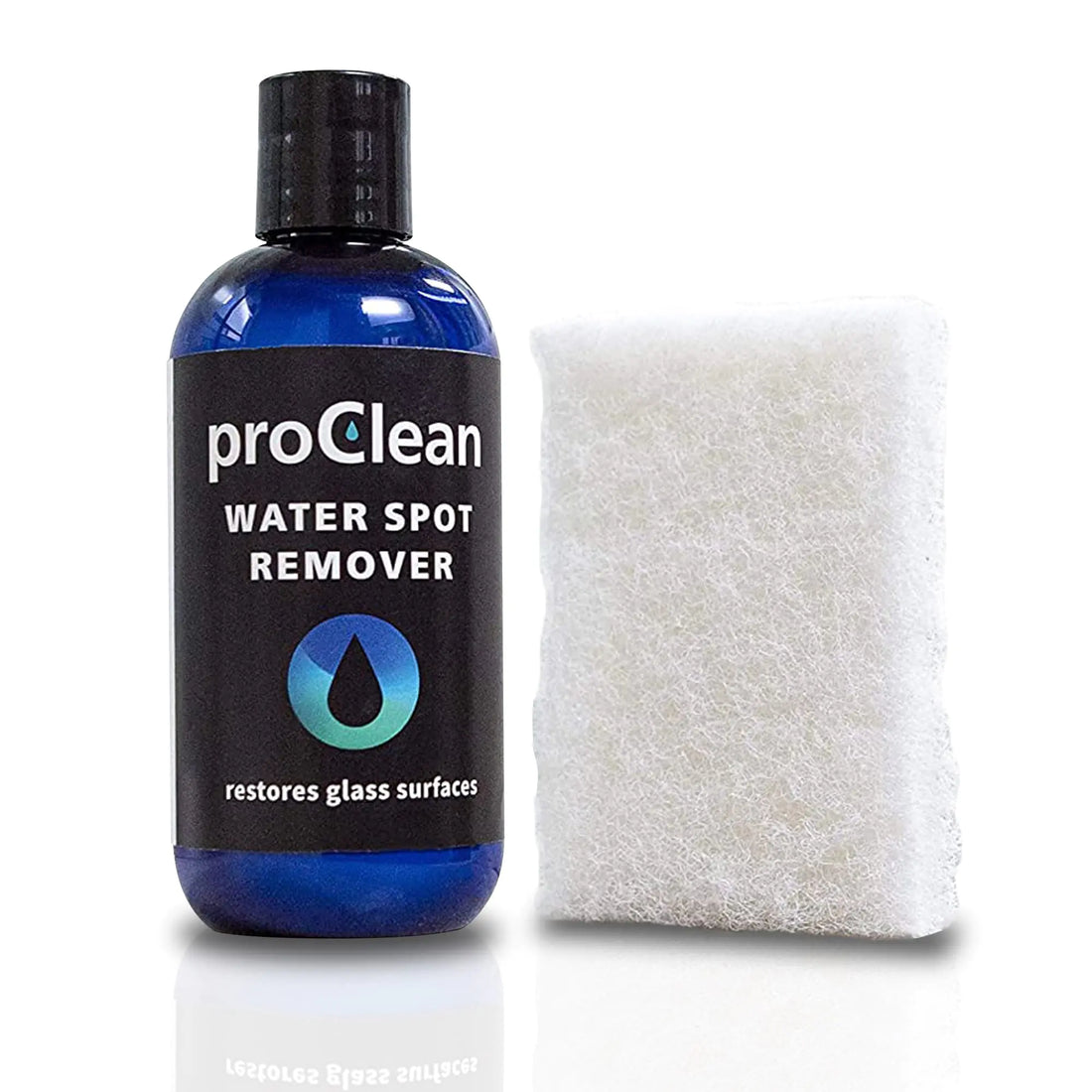 GlasWeld ProClean Hard Water Spot Remover Kit for Water Spots on Glass Metal & More - Includes Applicator Pad - Water Stain Remover for Glass Shower Door Cleaner & Car Window