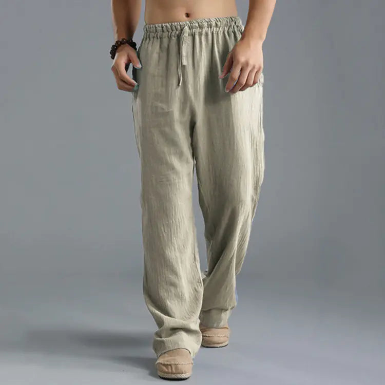Men's Classic Loose Fit Linen Joggers for Spring Summer