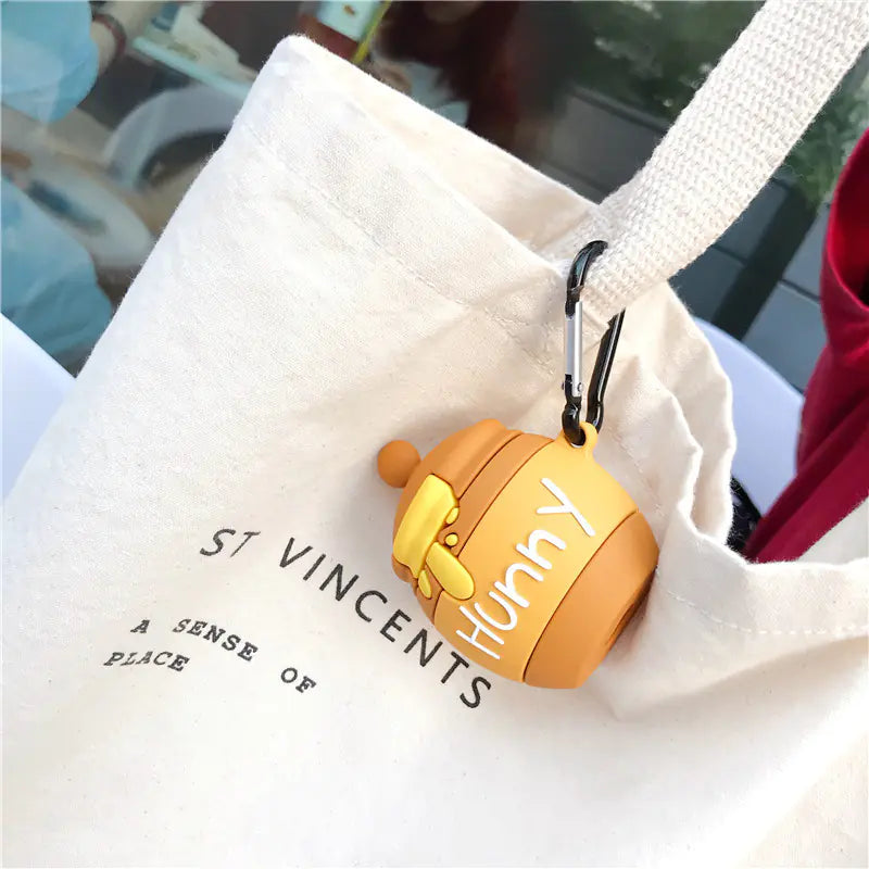 Cute Winnie Pooh Honey Pot AirPods Silicone Case