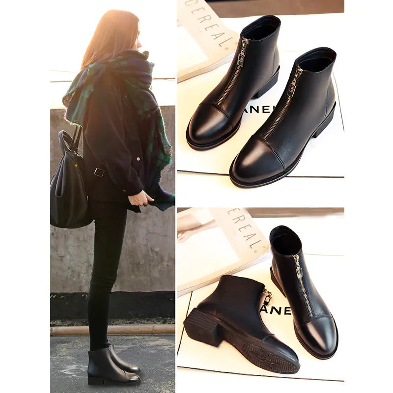 2020 Women's Chunky Heel Ankle Boots - Martin Style