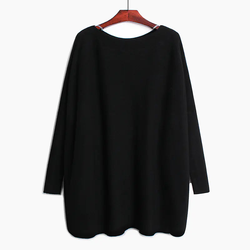 Chic Oversized Turtleneck Knit Sweater for Women