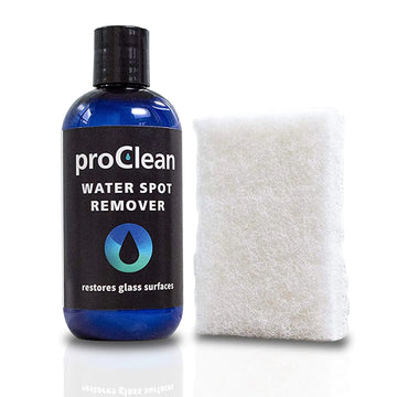 GlasWeld ProClean Hard Water Spot Remover Kit for Water Spots on Glass Metal & More - Includes Applicator Pad - Water Stain Remover for Glass Shower Door Cleaner & Car Window