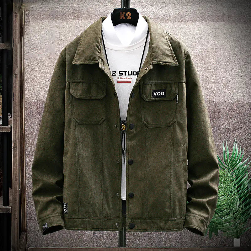 Men's Spring Work Jacket, Denim Coat, Korean Style