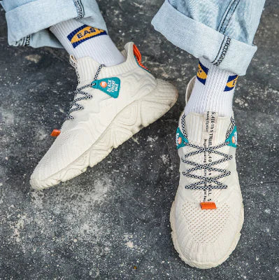 Korean Style Breathable Knit Sneakers for Men