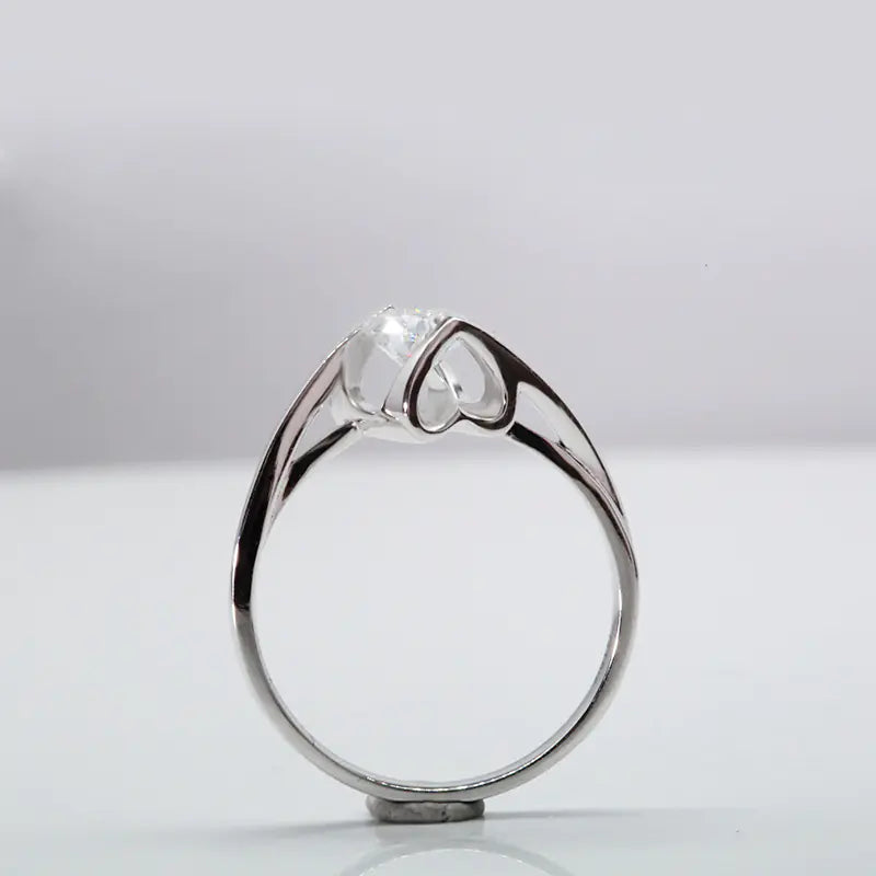 Moissanite Diamond Ring with S925 White Gold