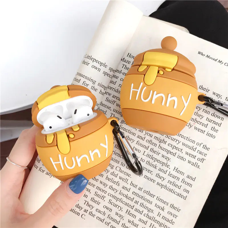 Cute Winnie Pooh Honey Pot AirPods Silicone Case