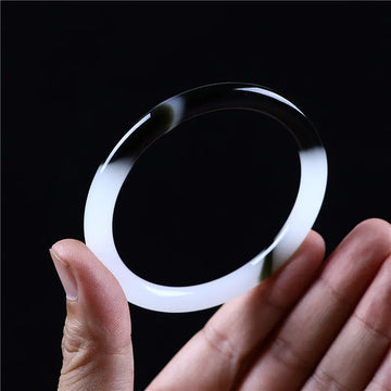 Blue and White Hetian Jade Bracelet for Women