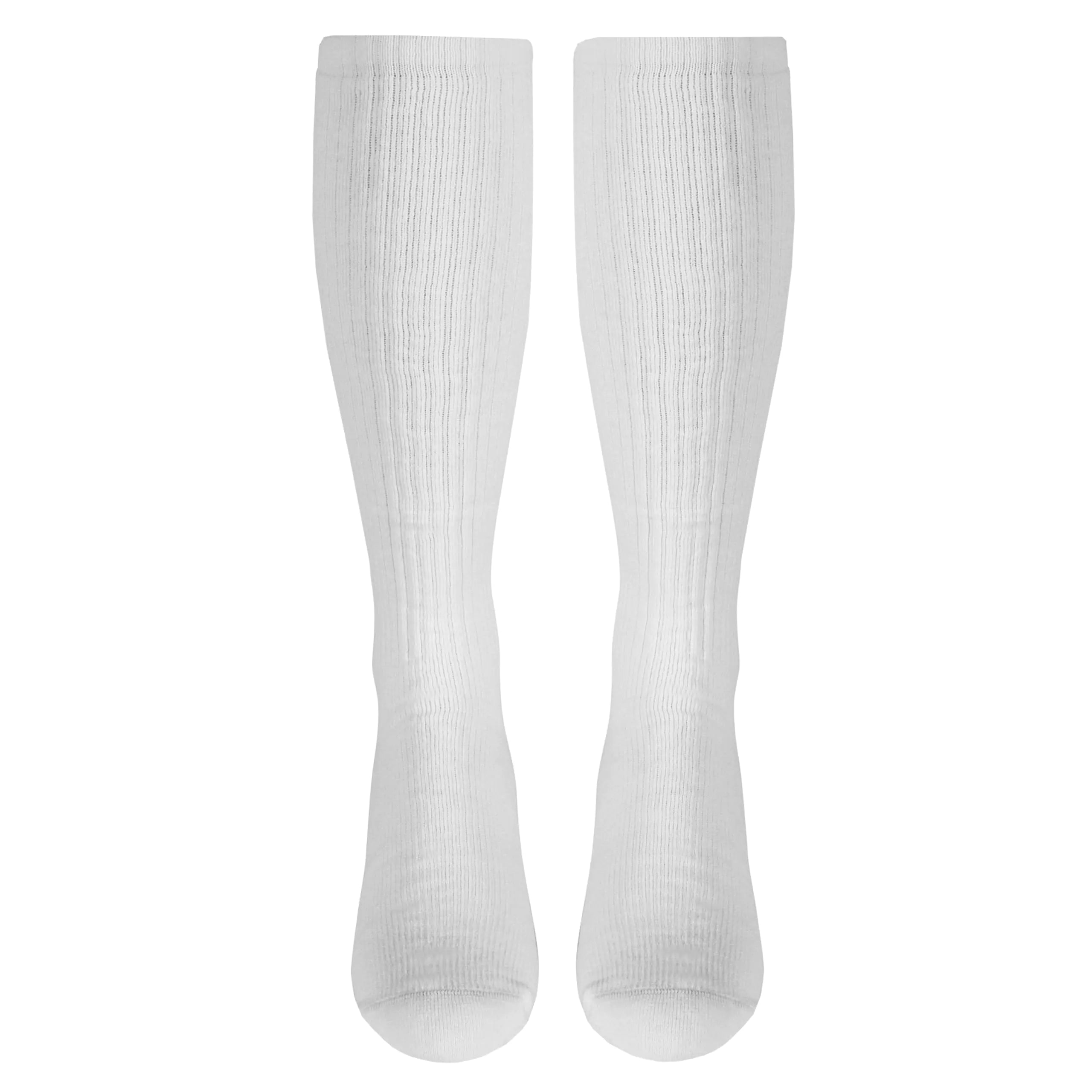 NuVein Compression Socks 8-15 mmHg Support for Men Padded Cushion Foot Knee High Closed Toe White X-Small