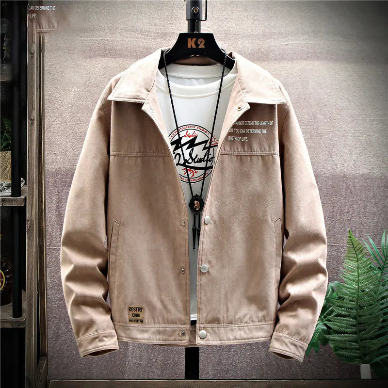 Men's Spring Work Jacket, Denim Coat, Korean Style