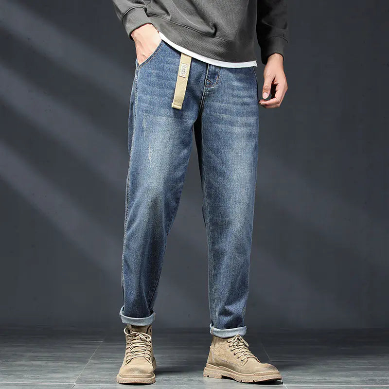 Men's Summer Retro Vintage Loose Fit Straight Leg Jeans