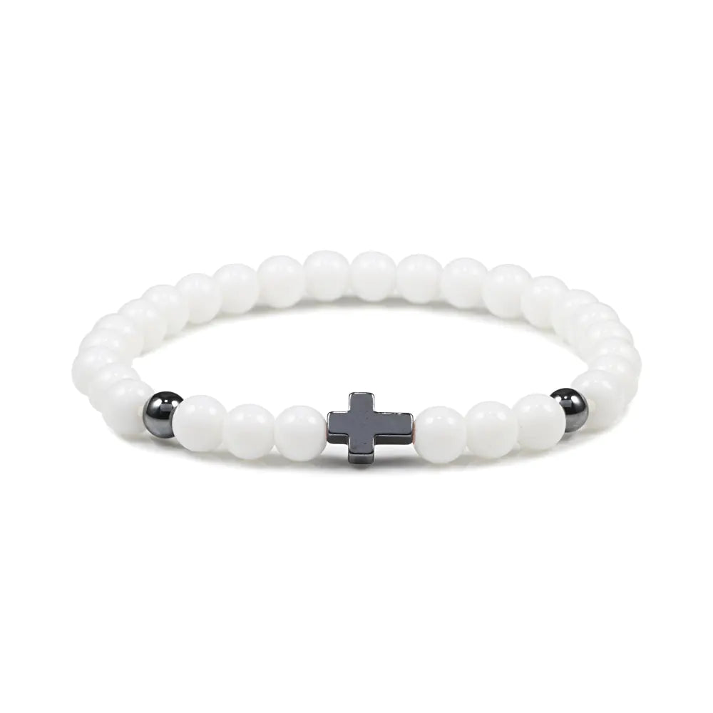 Fashion Hematite Beaded Stretch Bracelet with Turquoise