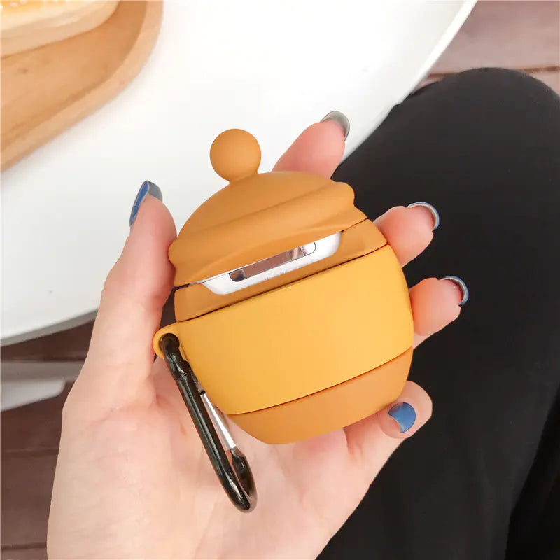Cute Winnie Pooh Honey Pot AirPods Silicone Case