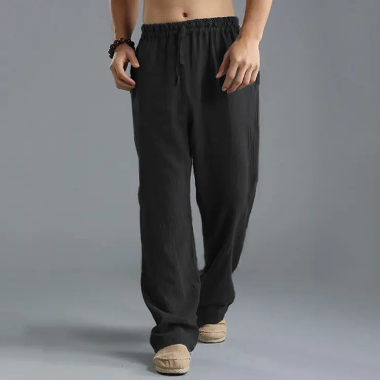 Men's Classic Loose Fit Linen Joggers for Spring Summer