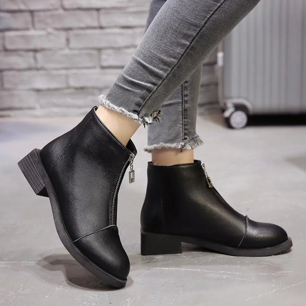 2020 Women's Chunky Heel Ankle Boots - Martin Style