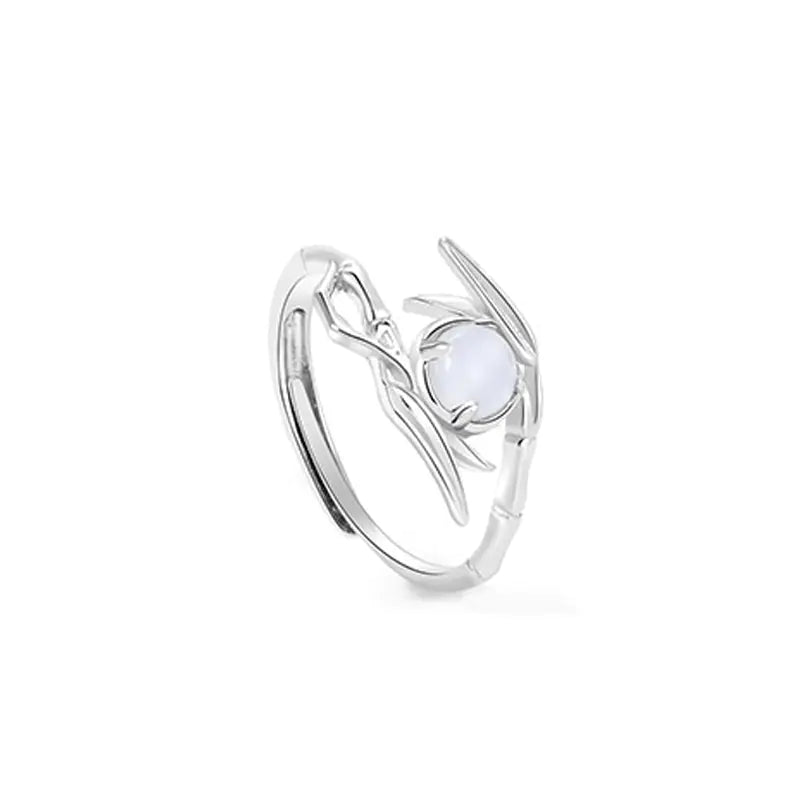 Bamboo Joint Ring with Zircon Couples Bracelet