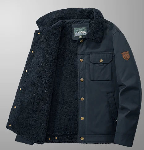 Men's Thick Wool Liner Winter Coat - Casual Outerwear