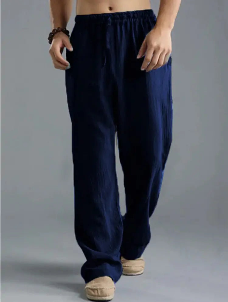 Men's Classic Loose Fit Linen Joggers for Spring Summer
