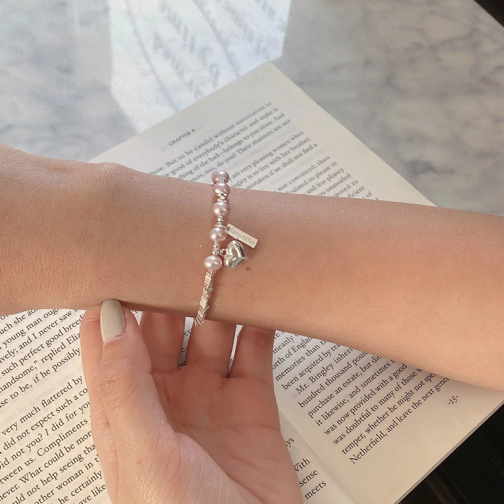 Korean Style Girl Silver Pearl Bracelet