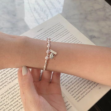 Korean Style Girl Silver Pearl Bracelet