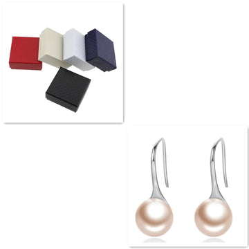 Women's Silver Pearl Earrings with Shell Studs