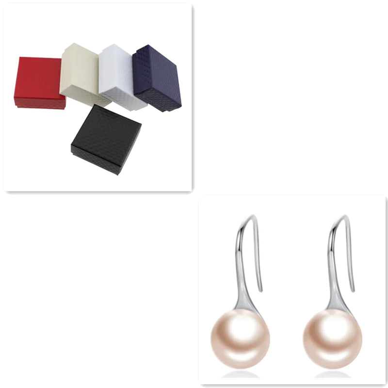 Women's Silver Pearl Earrings with Shell Studs