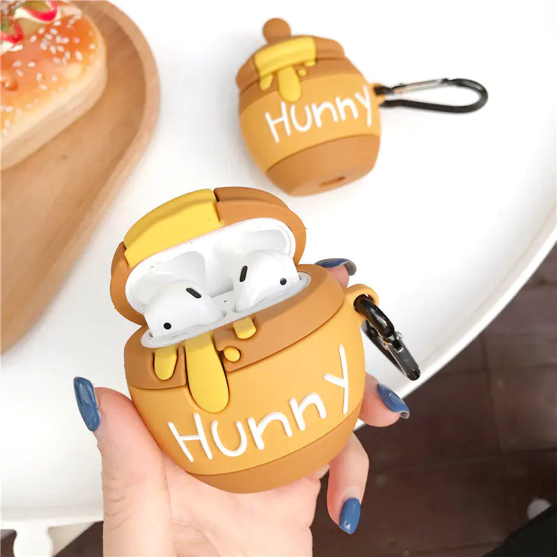 Cute Winnie Pooh Honey Pot AirPods Silicone Case
