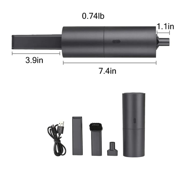 Portable Car Vacuum Cleaner, USB Rechargeable Handheld