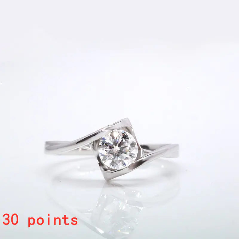 Moissanite Diamond Ring with S925 White Gold