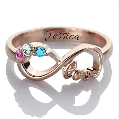 Personalized S925 Silver Infinity Name Ring Jewelry