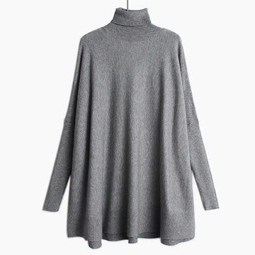 Chic Oversized Turtleneck Knit Sweater for Women
