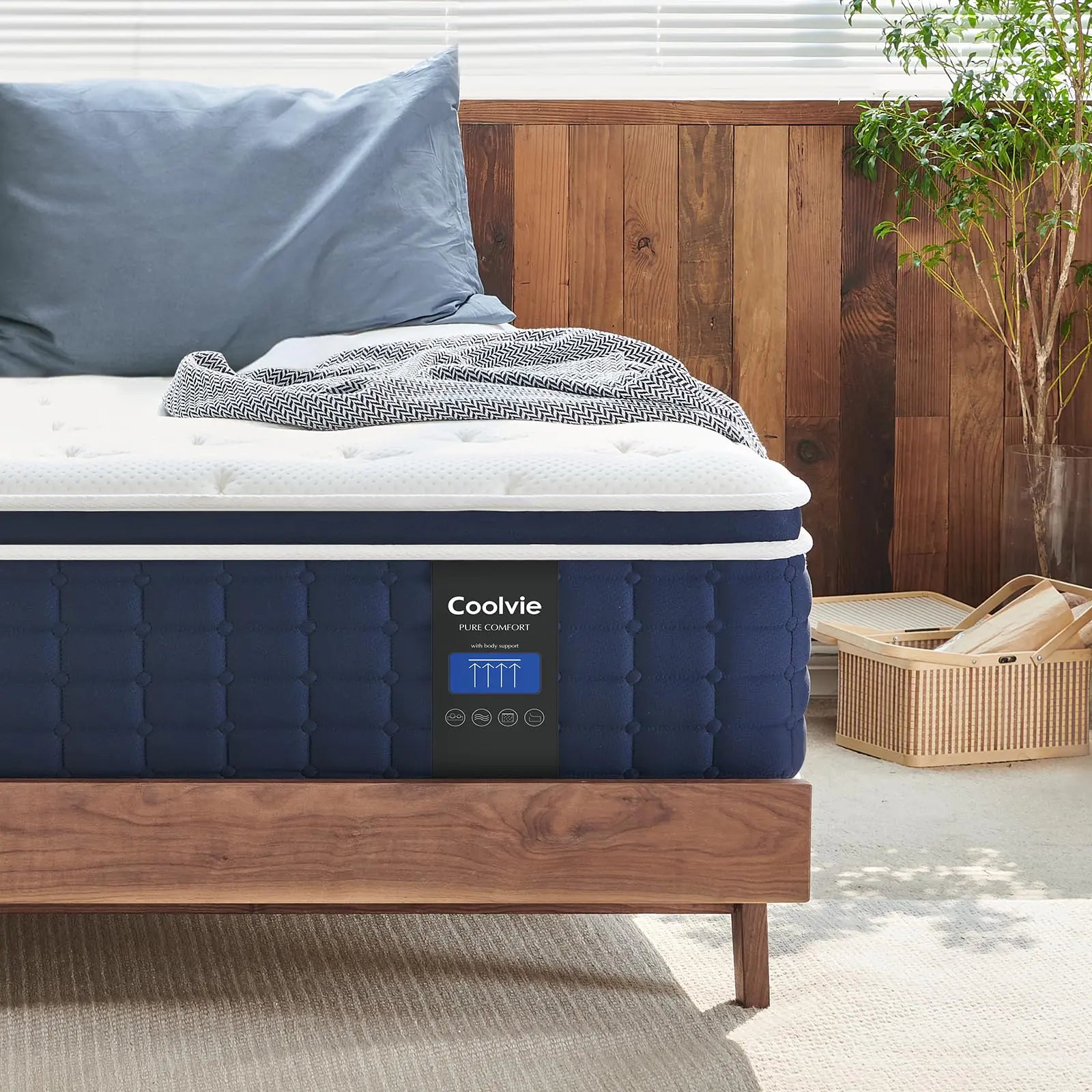 Coolvie Twin XL Mattress 12 Inch Medium Firm XL Twin Mattress in a Box Hybrid Individual Pocket Springs with Memory Foam Cooler Sleep with Pressure Relief and Support