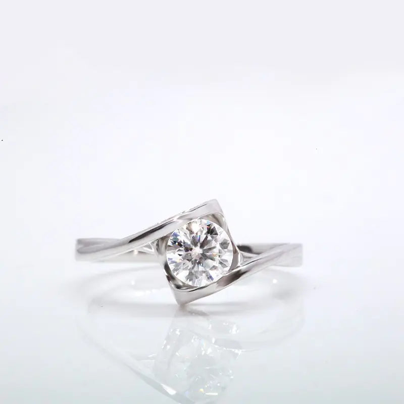 Moissanite Diamond Ring with S925 White Gold