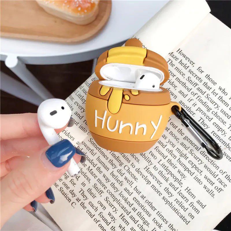 Cute Winnie Pooh Honey Pot AirPods Silicone Case