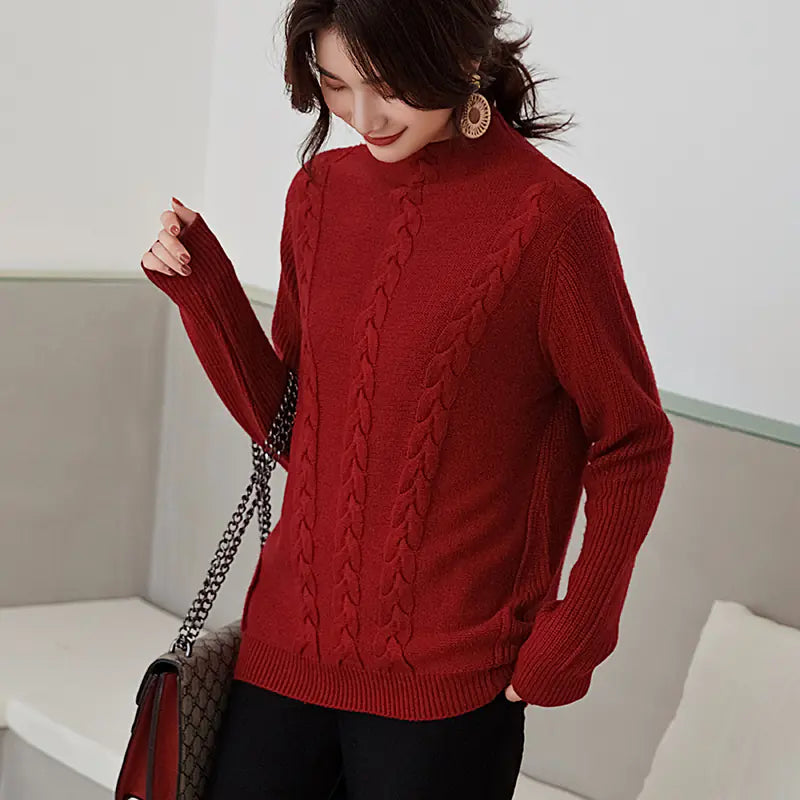 Women's Thick Turtleneck Sweater for a Slim Fit