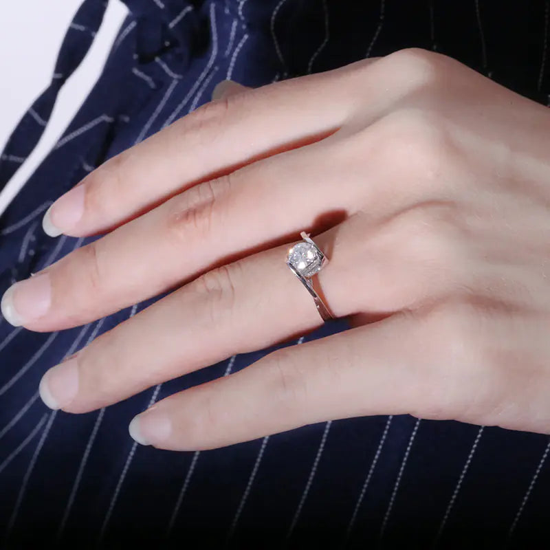 Moissanite Diamond Ring with S925 White Gold