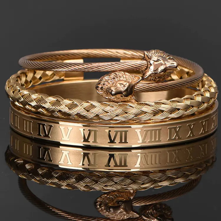 Roman Digital Bracelet with Stainless Steel Wire Rope