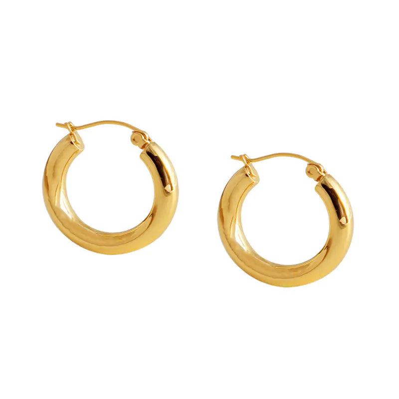 French Circle Earrings - Retro Titanium Steel for Women