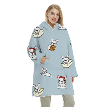 Reversible Mink Fleece Blanket Sweater for Warmth
