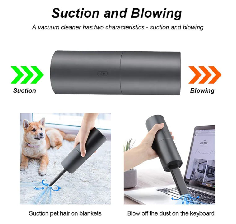 Portable Car Vacuum Cleaner, USB Rechargeable Handheld