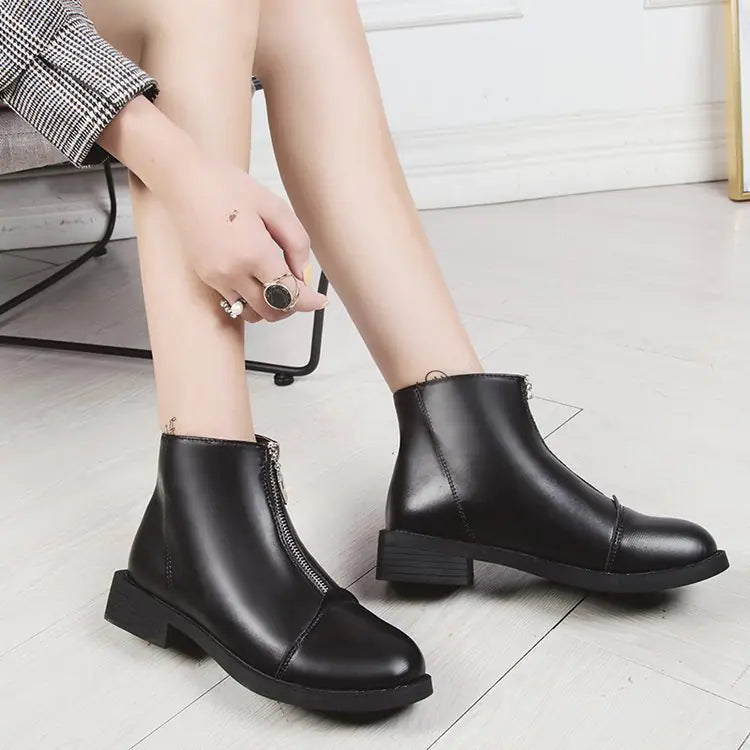 2020 Women's Chunky Heel Ankle Boots - Martin Style