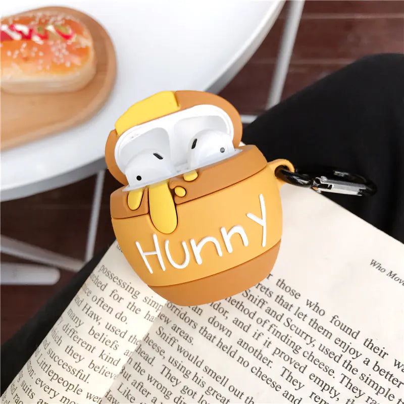 Cute Winnie Pooh Honey Pot AirPods Silicone Case