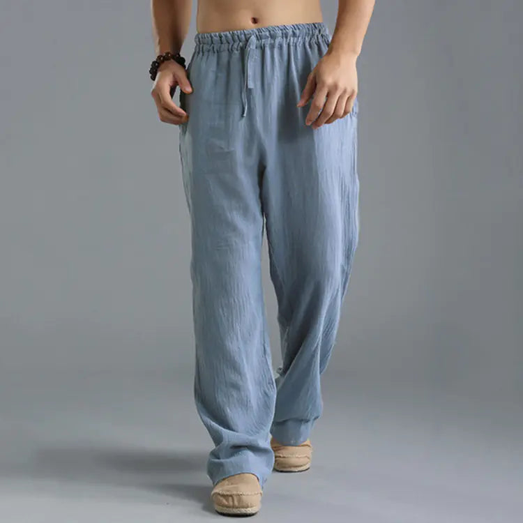 Men's Classic Loose Fit Linen Joggers for Spring Summer