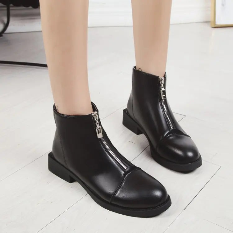 2020 Women's Chunky Heel Ankle Boots - Martin Style