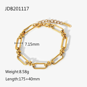 Wide Chain Cross Buckle Bracelet with Electroplating