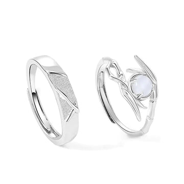 Bamboo Joint Ring with Zircon Couples Bracelet