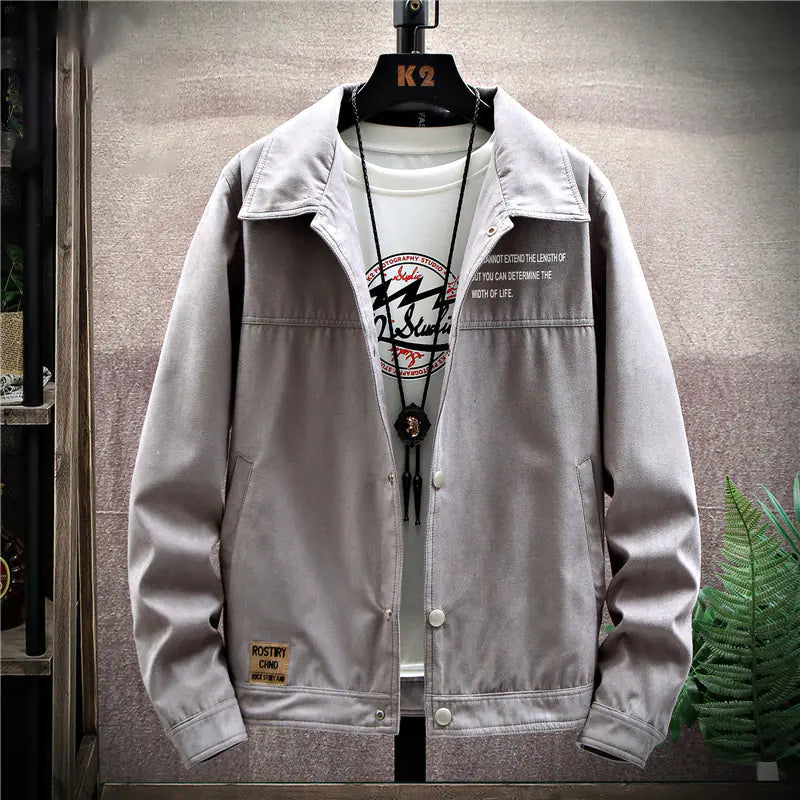 Men's Spring Work Jacket, Denim Coat, Korean Style