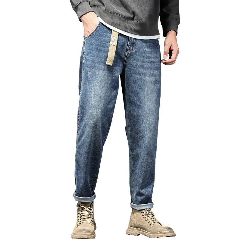 Men's Summer Retro Vintage Loose Fit Straight Leg Jeans
