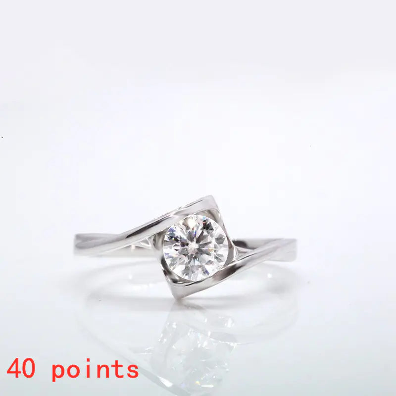 Moissanite Diamond Ring with S925 White Gold